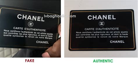 chanel authenticity card real.